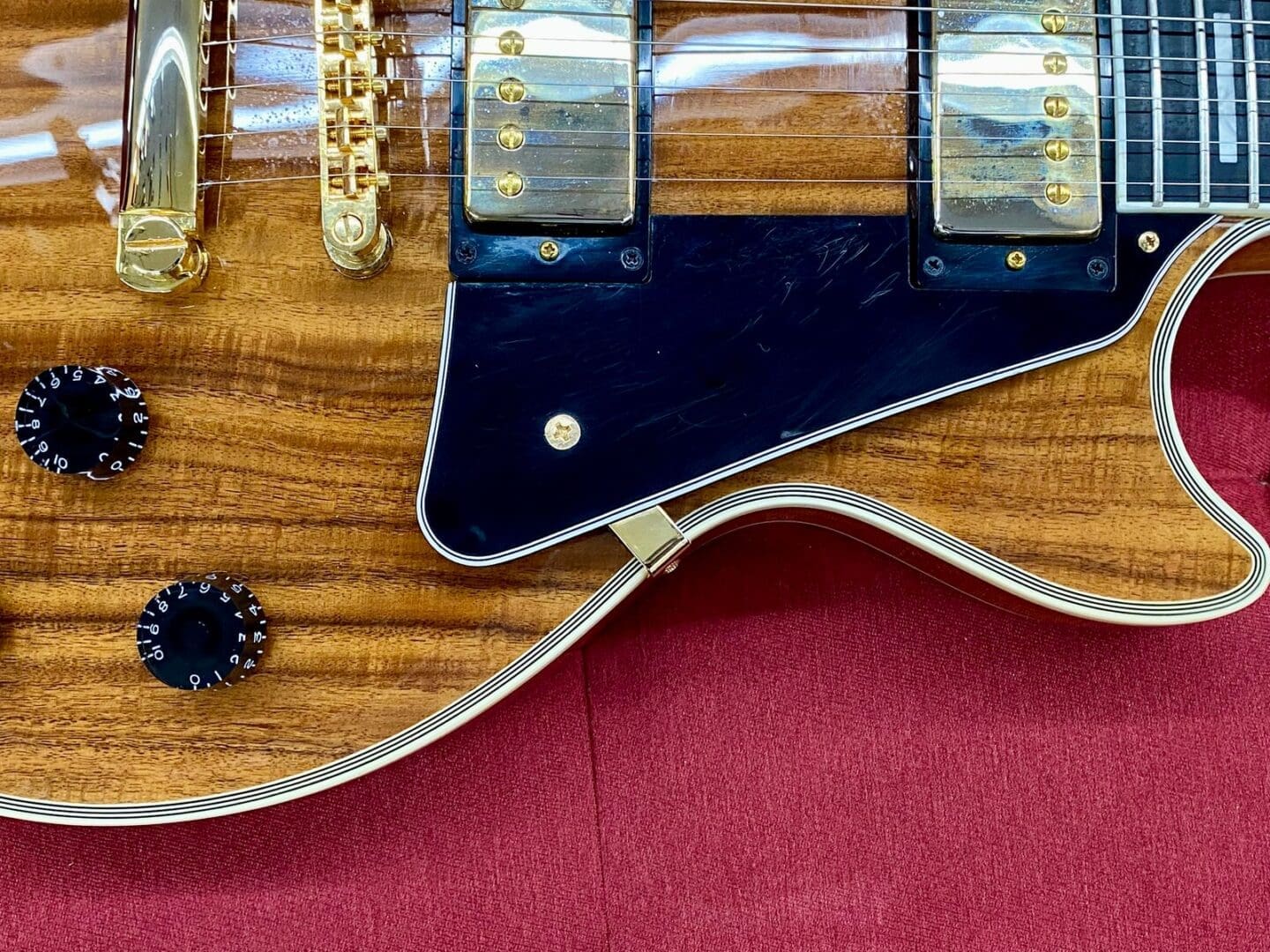 Epiphone Les Paul Custom Koa Solid Body Electric Guitar - Natural Koa w/ Case - Image 10