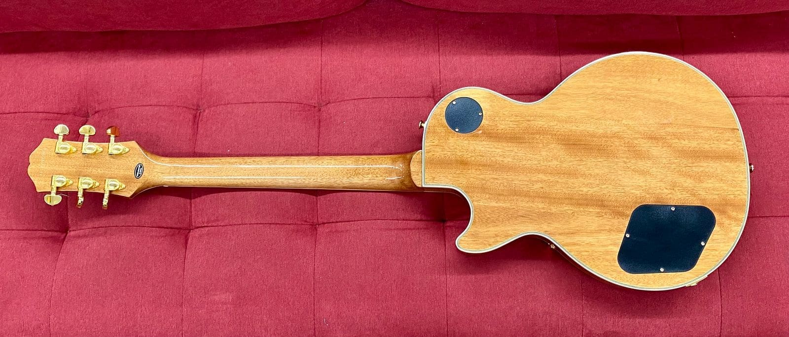 Epiphone Les Paul Custom Koa Solid Body Electric Guitar - Natural Koa w/ Case - Image 15