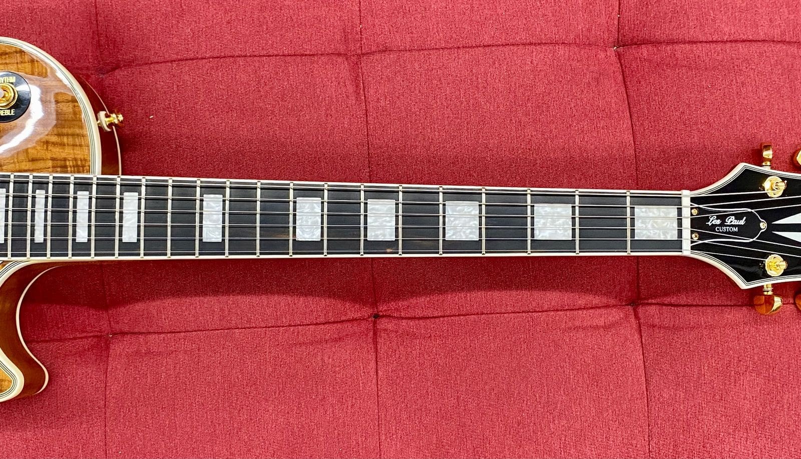 Epiphone Les Paul Custom Koa Solid Body Electric Guitar - Natural Koa w/ Case - Image 17