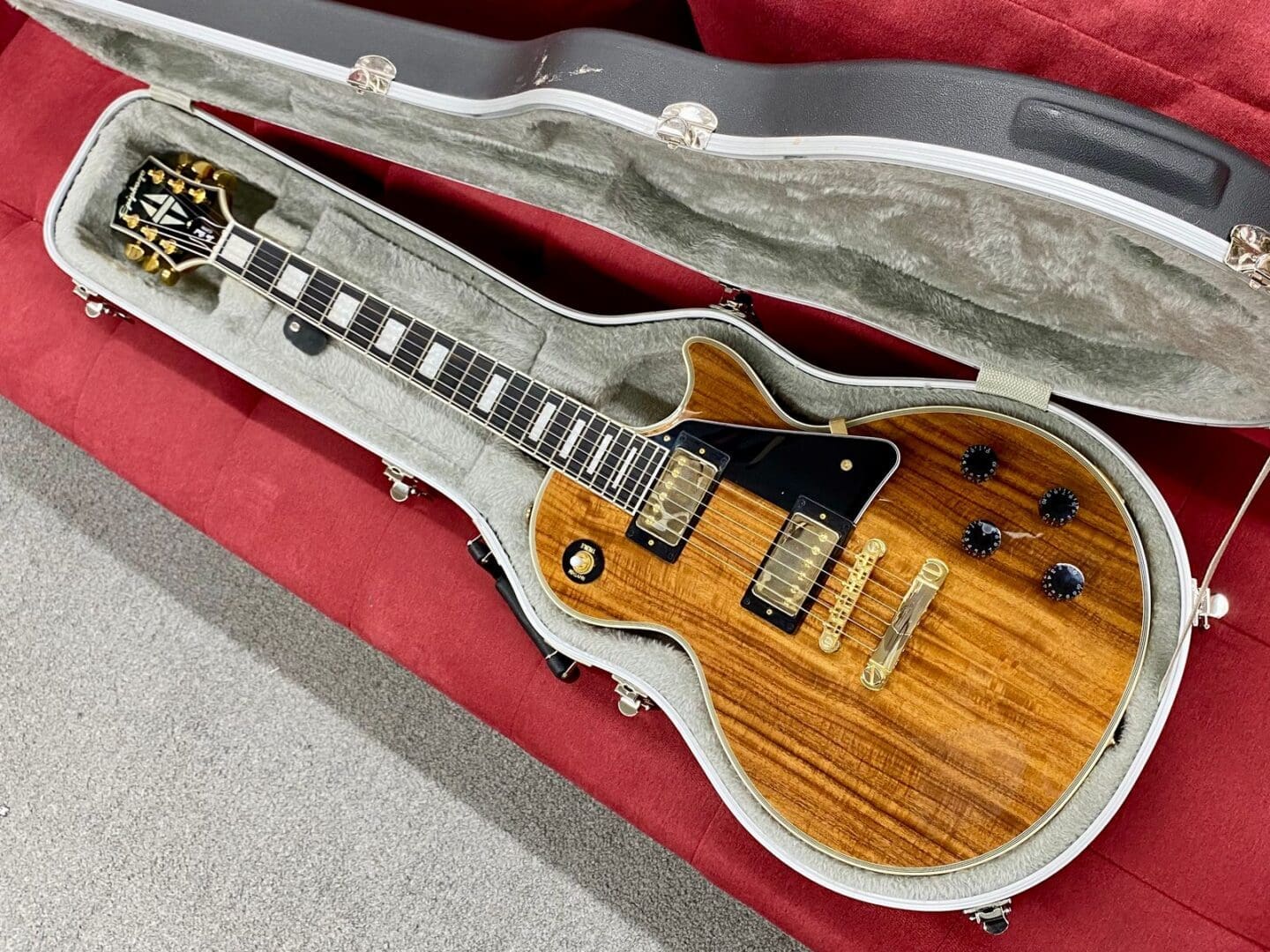 Epiphone Les Paul Custom Koa Solid Body Electric Guitar - Natural Koa w/ Case