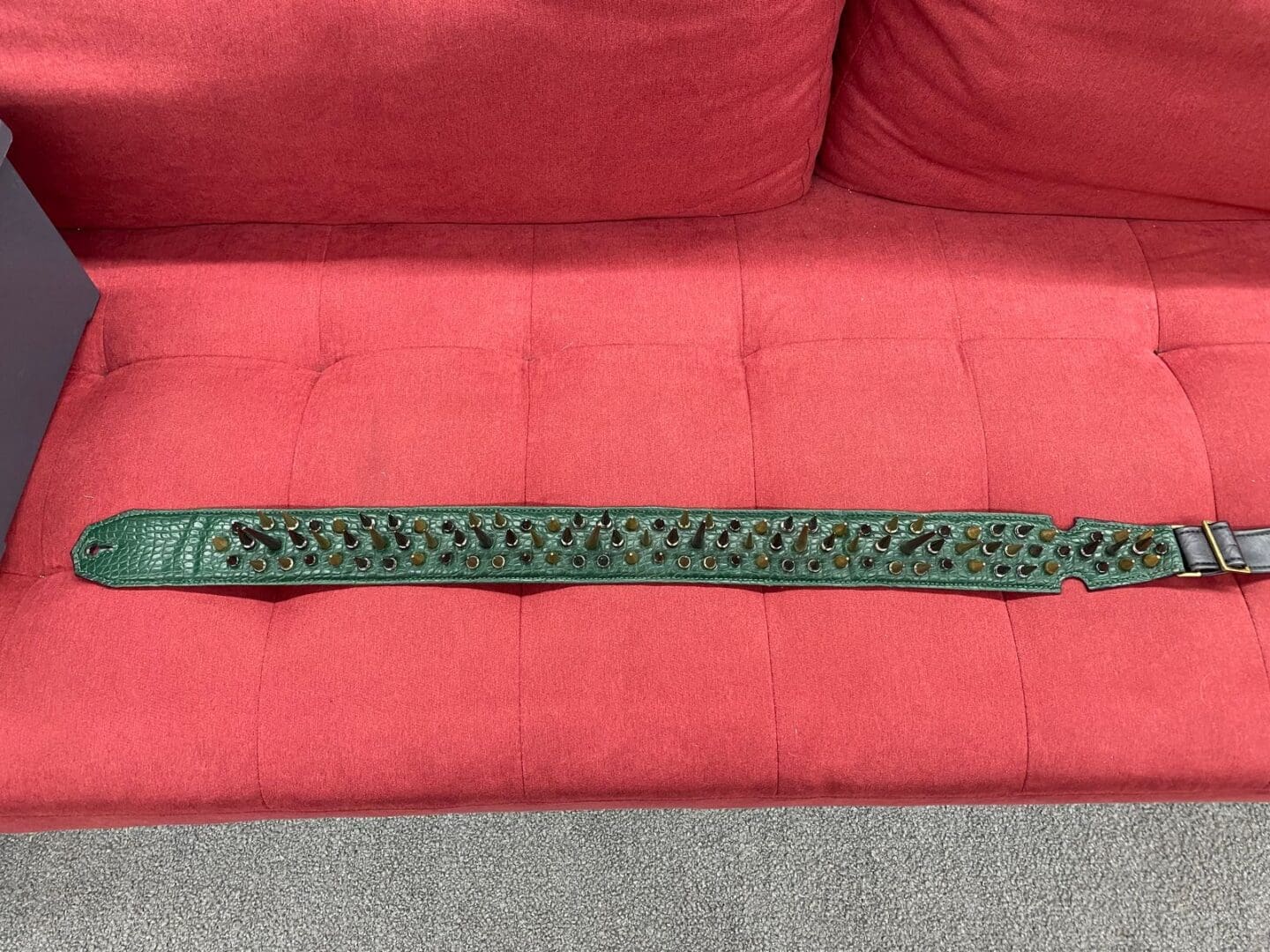 Steel Weather Bludgluttin Green Python Studded Guitar Strap - Image 12