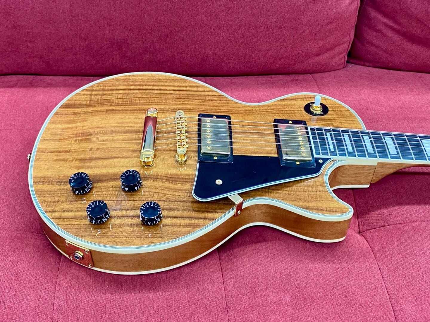 Epiphone Les Paul Custom Koa Solid Body Electric Guitar - Natural Koa w/ Case - Image 20