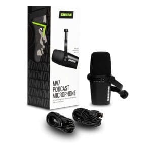 Shure MV7, Dynamic USB Podcast Microphone Black, Brand New,