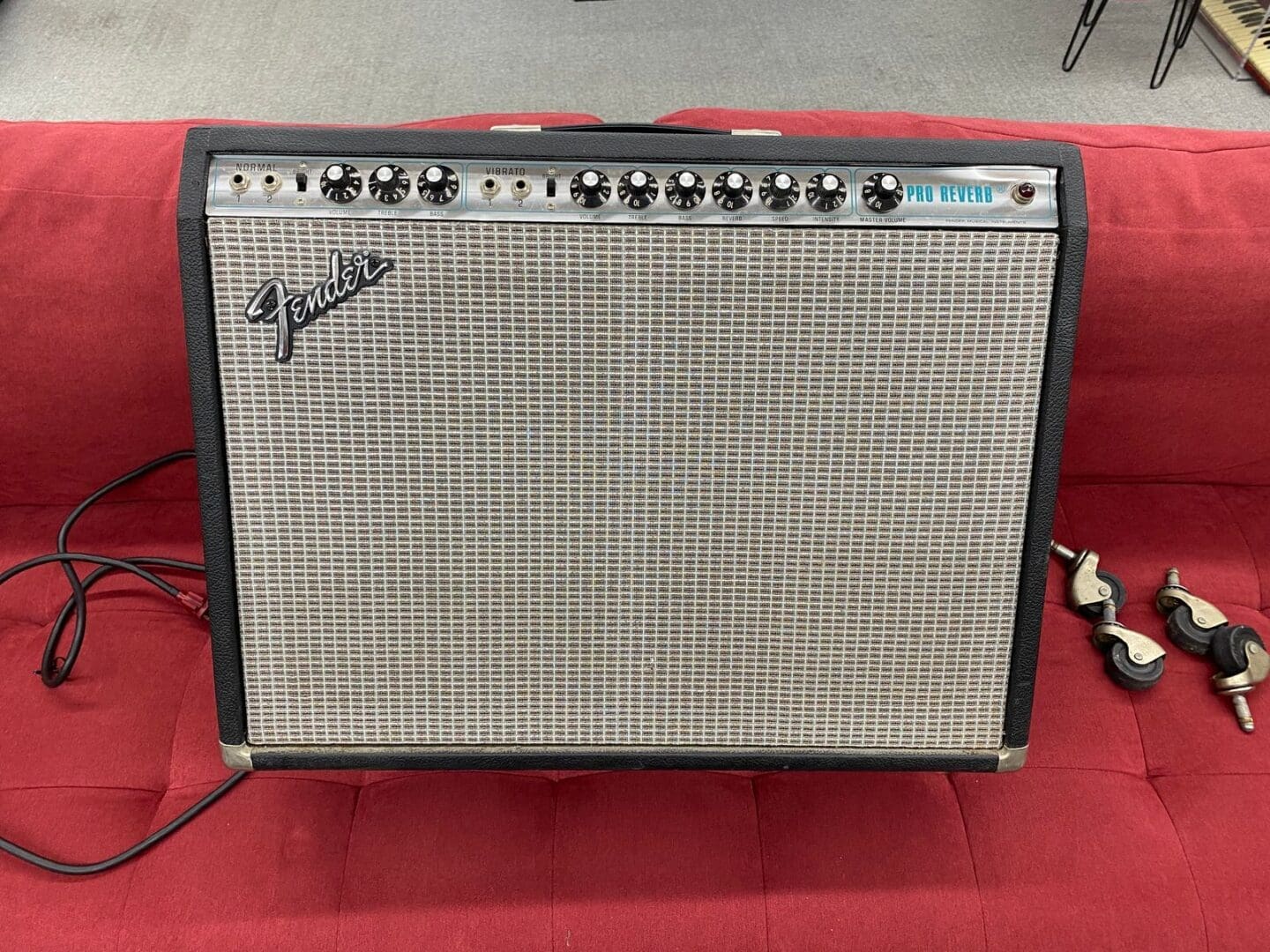 Fender Silverface Pro Reverb 2x12 Combo Amp with Master Volume Late 1970's