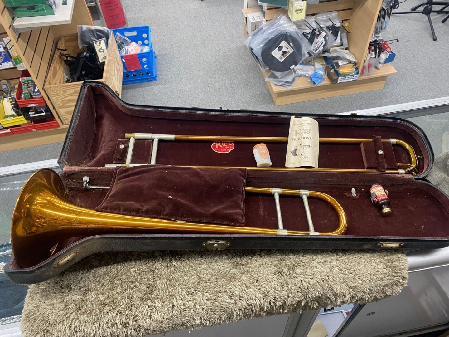 King H.N. White Bass Trombone 1934 - 2-Tone Brass with Original Case